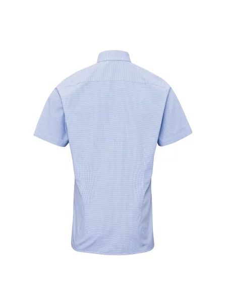 Koszula Z Krótkim Rękawem W Kratkę Micro Gingham biała