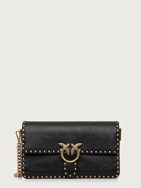 Pinko geantă crossbody pentru femei din piele negru