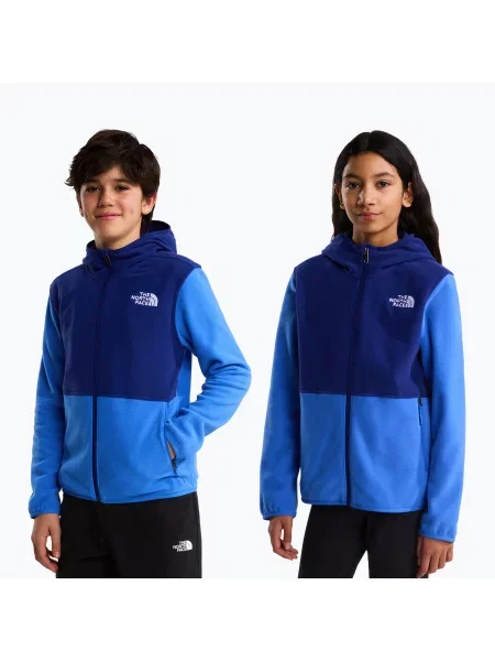 Gyerek polár pulóver The North Face Teen Glacier Full Zip Hoodie bold blue/activ blue. Méret: kék