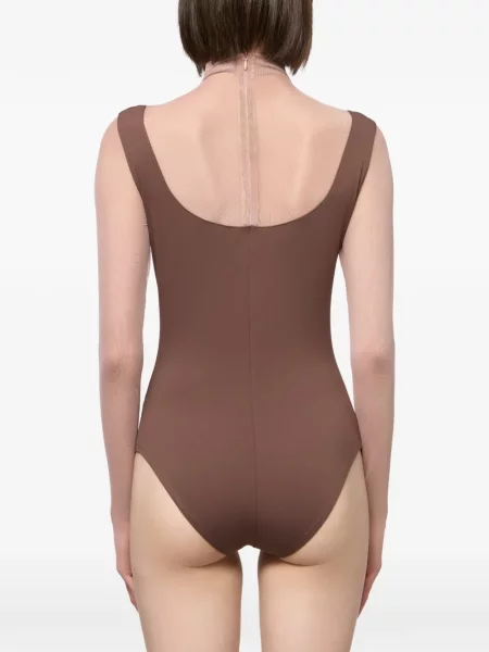 Lung top Atu Body Couture din tul maro