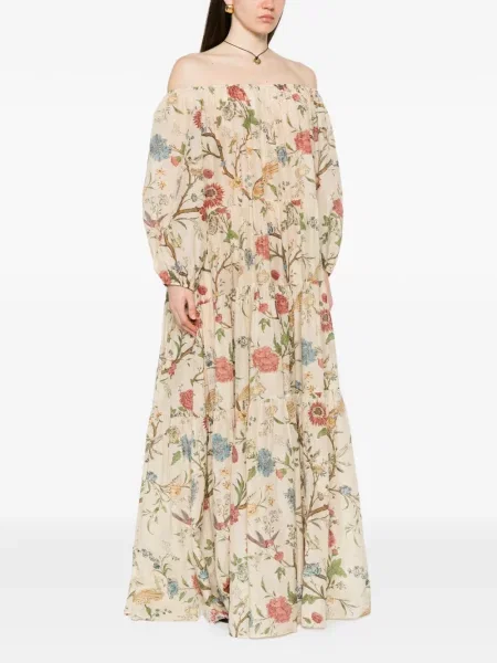 Rochie maxi Into The East cu model floral cu imagine