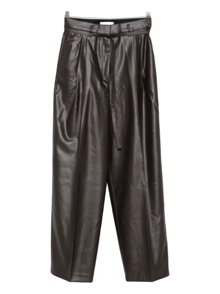 Pantaloni Christian Wijnants din piele plisate maro