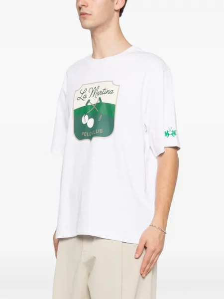 Tricou La Martina cu imagine alb
