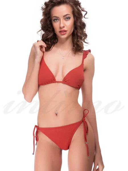 Купальник с уплотненной чашкой плавки бикини помаранчевий