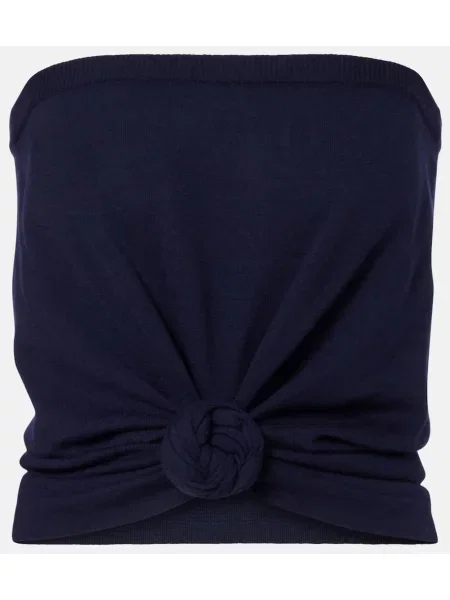 Top Magda Butrym de lână albastru