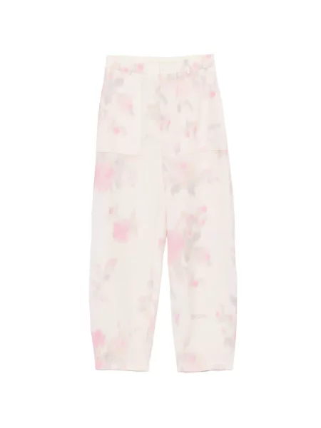 Pantaloni Moschino cu model floral cu imagine roz