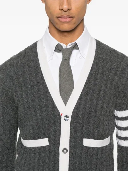 Cardigan Thom Browne cu dungi gri