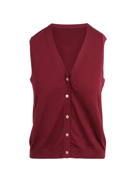 Vestă din puf 's Max Mara cu decolteu în V roșu