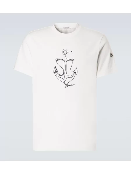 Tricou Moncler din jerseu alb