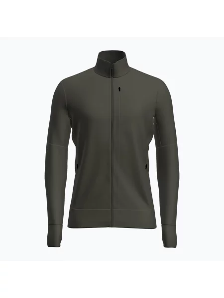 Férfi trekking pulóver Icebreaker Merino Quantum IV LS Zip dark loden. Méret: L zöld