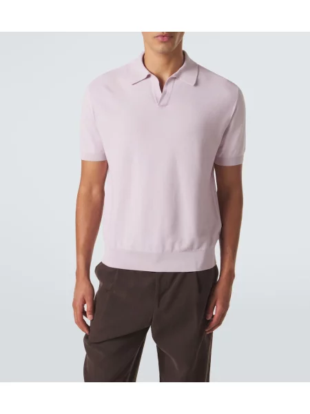 Tricou polo Canali de mătase violet