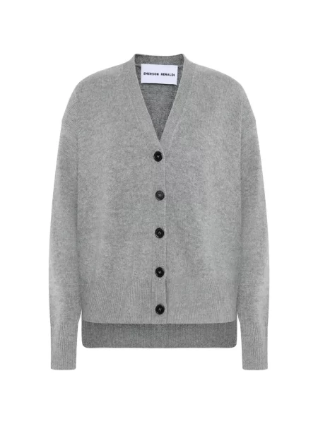 Kardigan Emerson Renaldi z dekoltem w serek szary