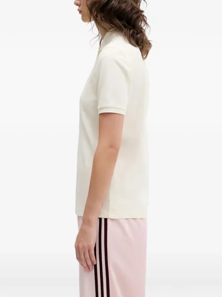 Tricou polo Fred Perry cu broderie alb