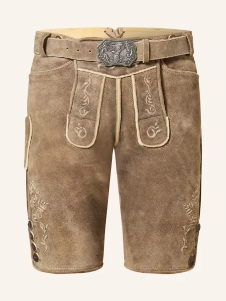 Hirscher Kožené Krojové Kalhoty Neuburg olivová