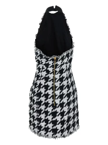 Oblekové mini mini šaty Balmain s pepito vzorem černé