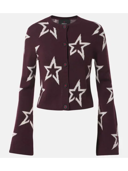Cardigan Perfect Moment de lână cu imagine bordo
