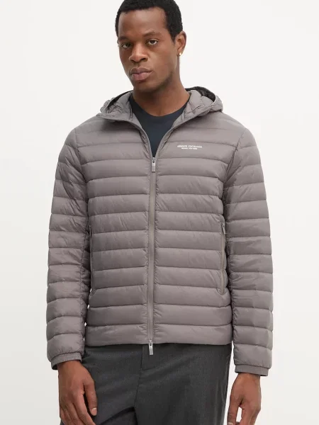Пухено яке Armani Exchange преходен модел кафяво