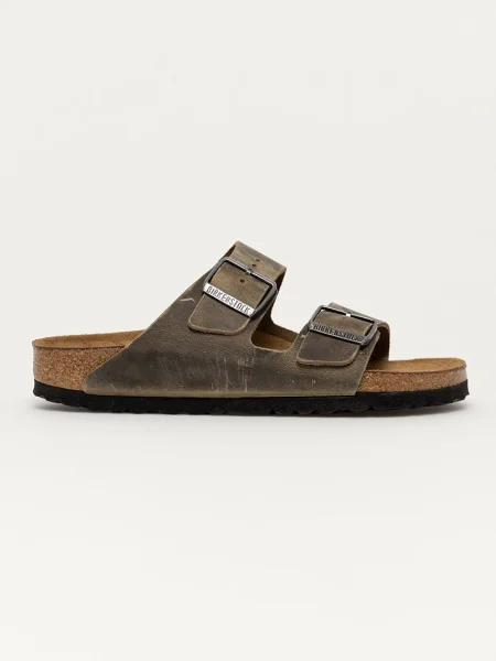 Birkenstock Șlapi de piele femei verde