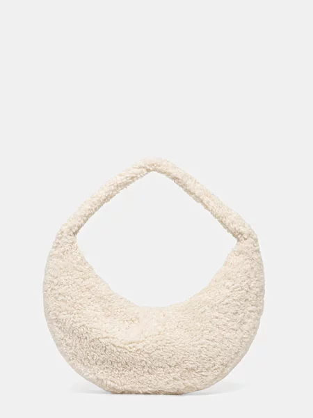 Torba z uchwytami z futerka Calvin Klein biała