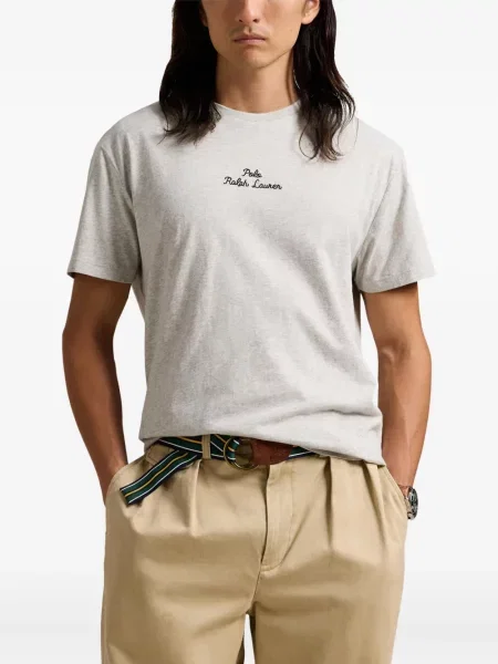 Ριγέ polo Polo Ralph Lauren με κέντημα γκρι