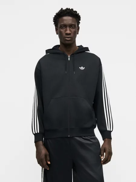 ADIDAS ORIGINALS Tepláková bunda Adicolor čierna biela