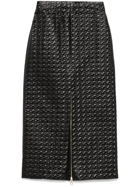 Pikowana spódnica midi Patou do kolan czarna