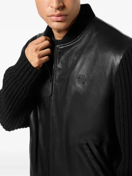 Кожено яке Philipp Plein черно