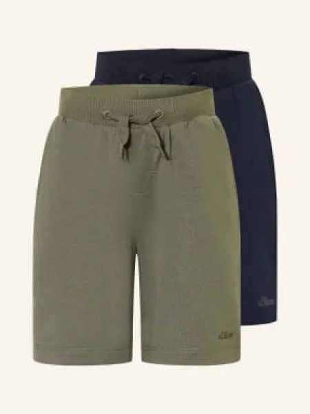 S.Oliver Red Šortky olivová / tmavě modrá červené