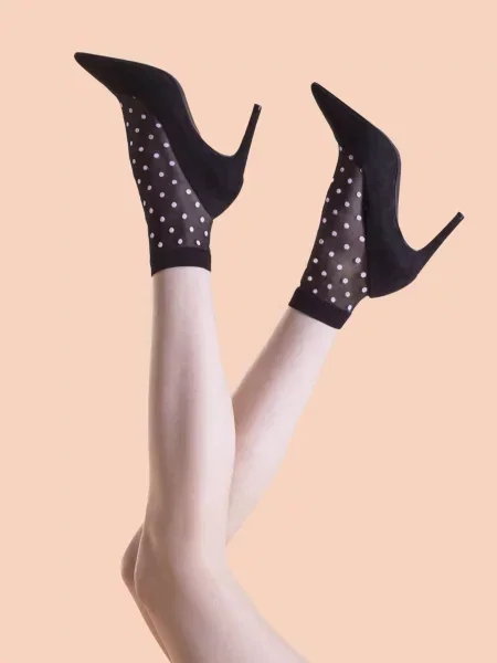 Женские капроновые носочки в горошек чорні