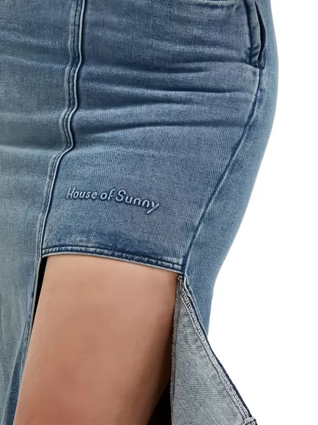 Дънкова пола House Of Sunny синьо