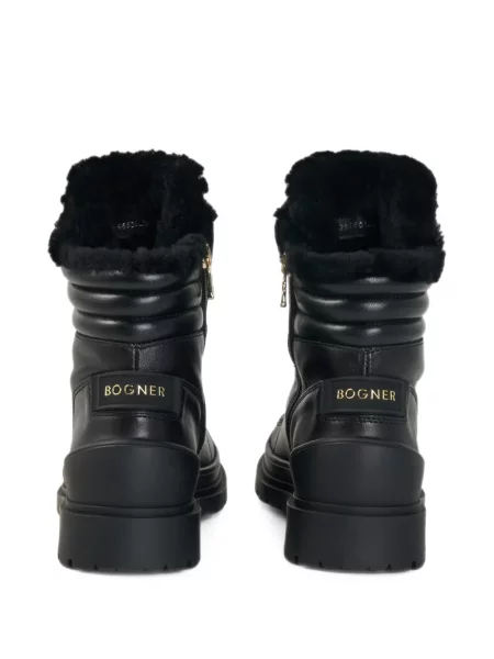 Botine Bogner cu șireturi din dantelă negru