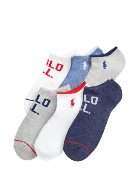 Кожени чорапи Polo Ralph Lauren с отворена пета с пейсли десен бяло