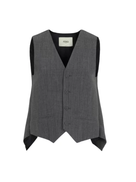 Kamizelka Fendi wełniana szara