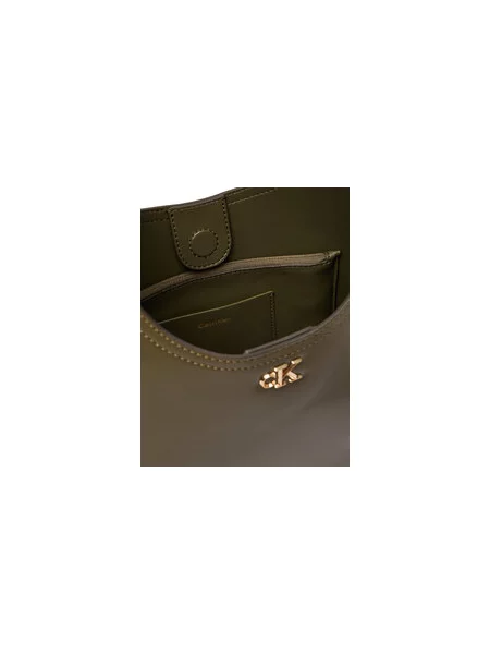 Kabelka Calvin Klein Ck Medium Shoulder Bag Tmavo zelená