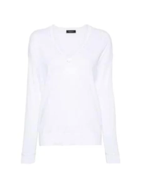 Dzianinowy sweter Fabiana Filippi biały