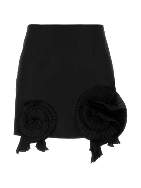 Fusta mini Blumarine cu model floral cu volane negru