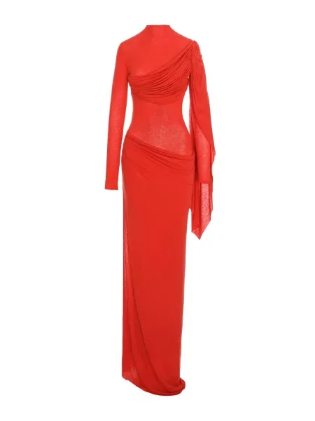 Rochie maxi Manuri drapată roșu