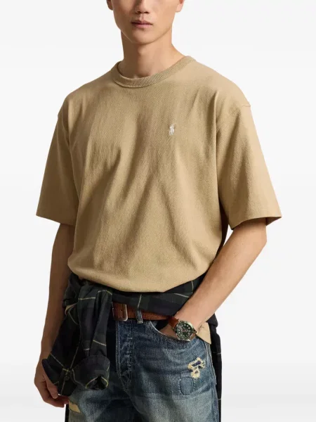 Polo Polo Ralph Lauren με σχέδιο με στρογγυλή λαιμόκοψη από ζέρσεϋ μπλε