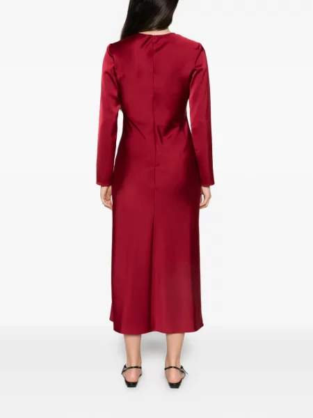 Lung rochie midi Emporio Armani din satin roșu