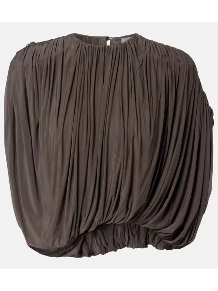 Top Magda Butrym din jerseu drapat maro