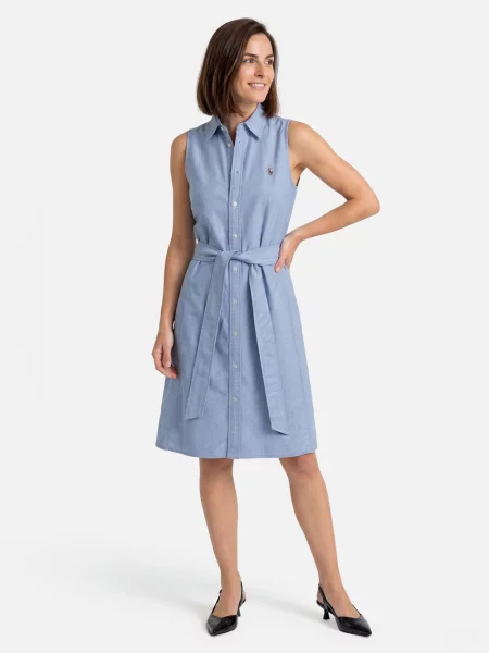 Sukienka polo o kroju regular fit z czystej bawełny Polo Ralph Lauren niebieska
