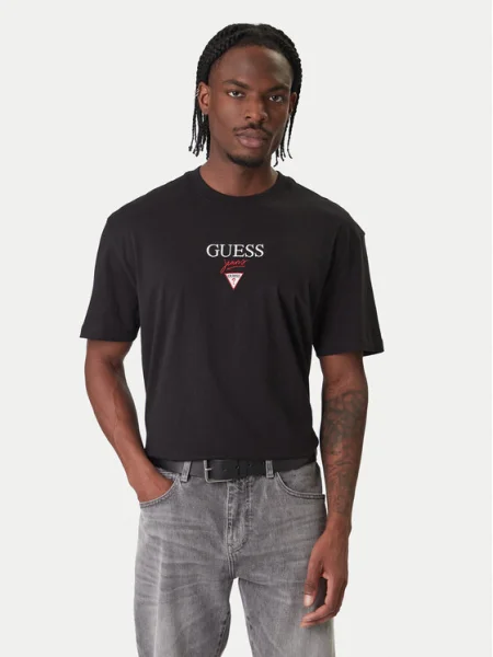 Guess Jeans Tricou Oversize negru