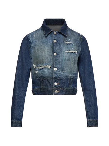 Decupat geacă de blugi Mm6 Maison Margiela albastru