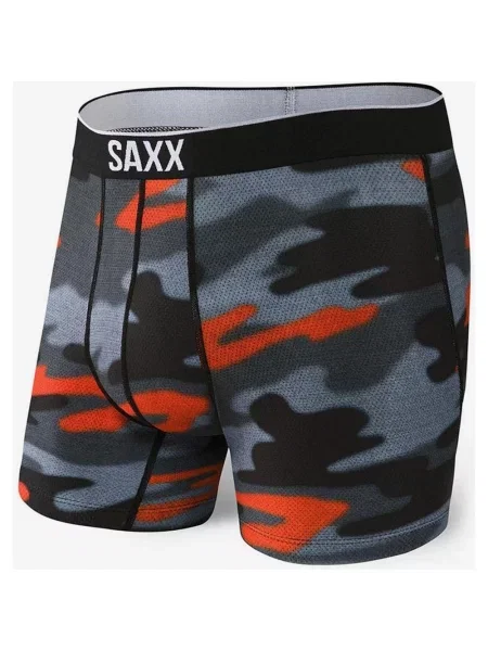 Bokserki SAXX Volt w kolorze czarnym szarym i czerwonym S czarne