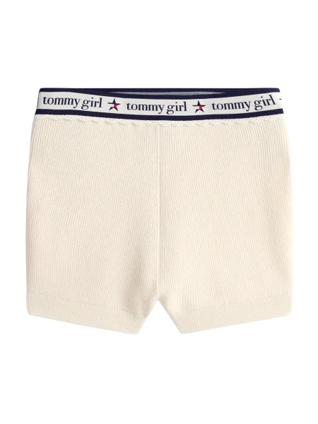 Tommy Jeans Pantaloni crem / bleumarin / roșu alb
