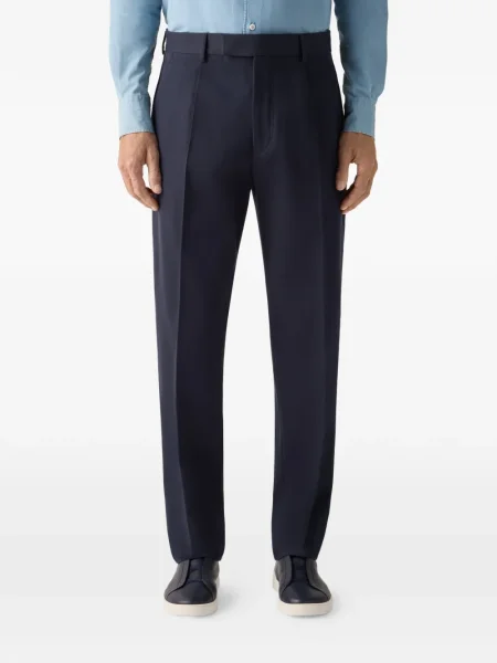 Pantaloni Zegna plisate albastru