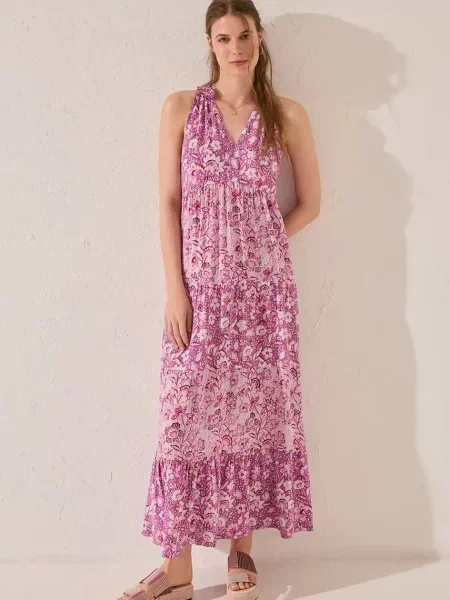 Рокля women'secret лилаво дълга със стандартна кройка виолетово