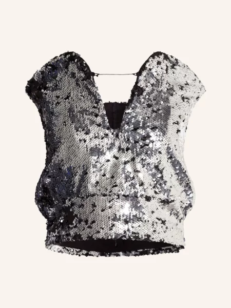 Top Isabel Marant z cekinami srebrny