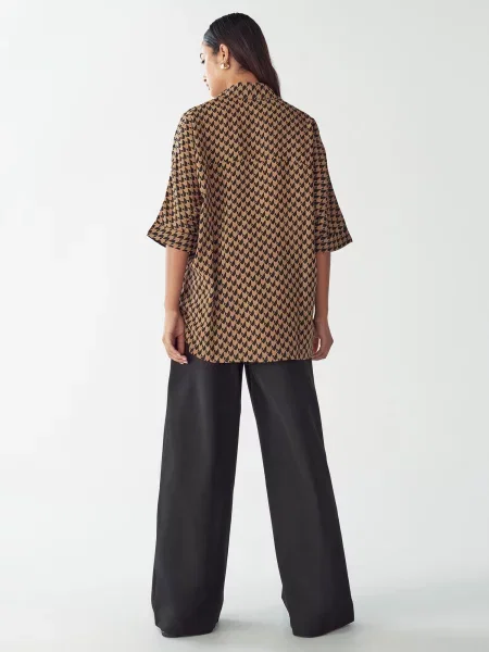 Willa Bluză Leonardo maro cămilă negru