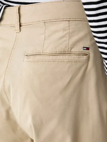 Tommy Jeans широк панталон дамски с бежово